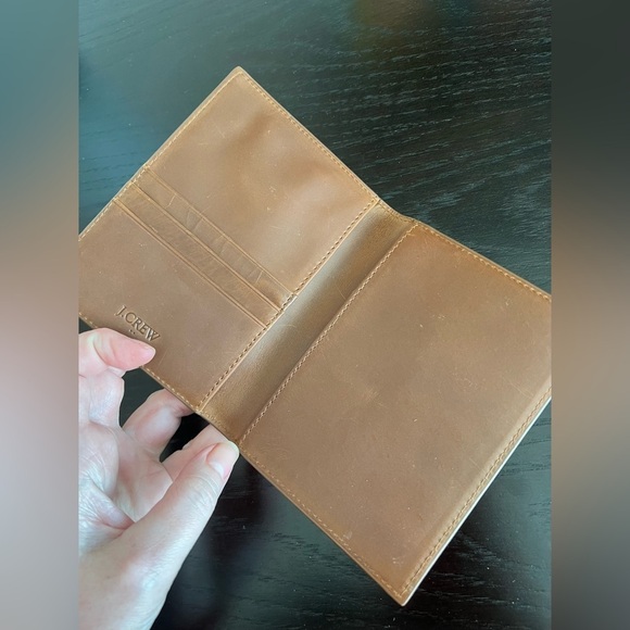 J.CREW Men's Leather Passport Case Holder Tan Brown - Picture 11 of 11